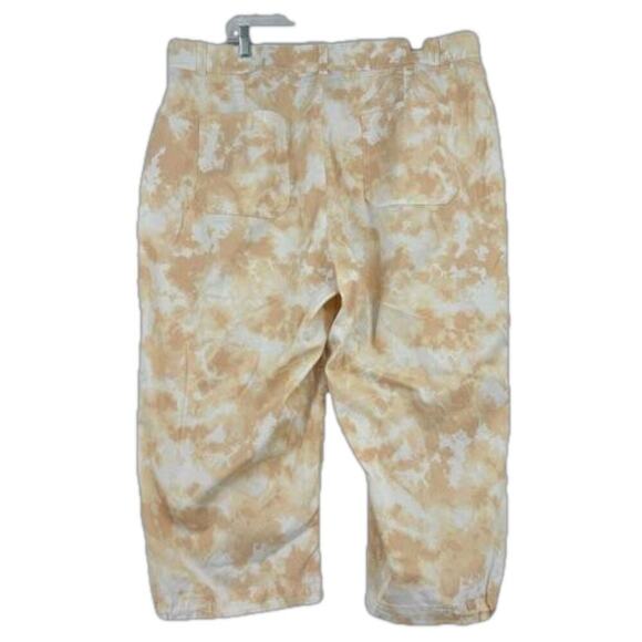 Lane Bryant Cargo Capri Pants Tie Dye Cream Peach Stretchy Modal Blend Size 20 - Picture 7 of 12